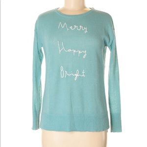 LOFT HOLIDAY  women’s SMALL sweater turquoise blue- lightweight